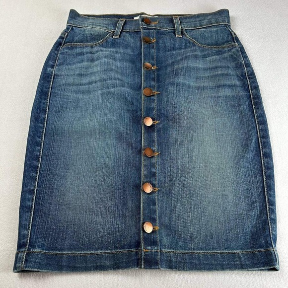 Fidelity Denim Dresses & Skirts - Fidelity Denim Collette High Cigarette Jean Pencil Skirt Multi Button‎ Size 26